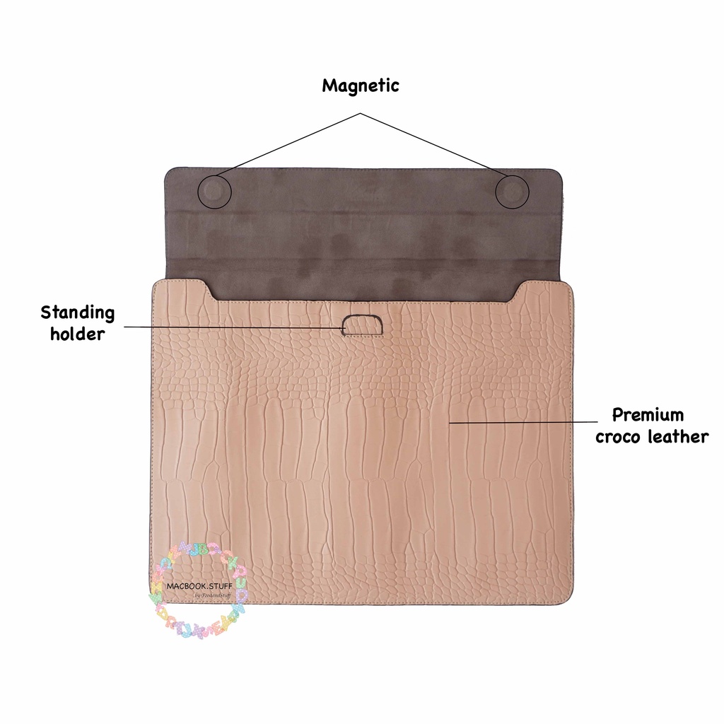 TAS SLEEVE CASE ENVELOPE CROCO CROCODILE BUAYA BAG LEATHER KULIT PREMIUM LAPTOP TOSHIBA HP ACER LENOVO WINDOW MACBOOK NEW AIR PRO M1 TOUCHBAR TOUCH ID PRO DVD 11 12 13 14 15