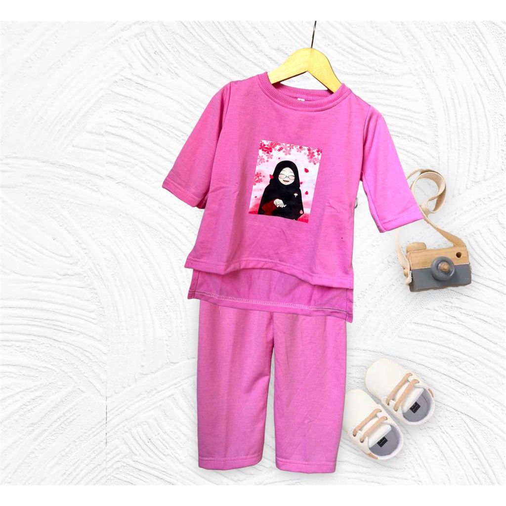 Baju anak perempuan bahan babyterry usia 1 sampai 7  tahun// baju slebew oversize//baju anak perempuan selebew/// setelan anak perempuan