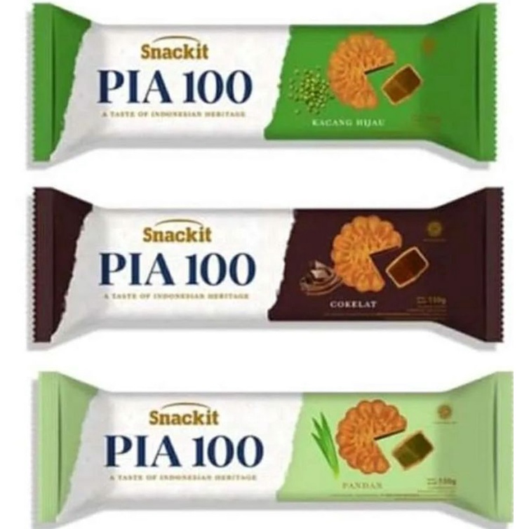 ✔MURAH SNACKIT PIA 100 Berat 150gr/ KUE PIA Kacang Hijau - Coklat