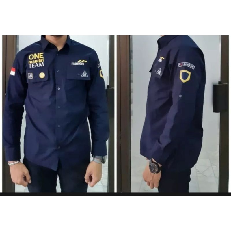 kemeja, seragam, baju bank mandiri pdl terbaru