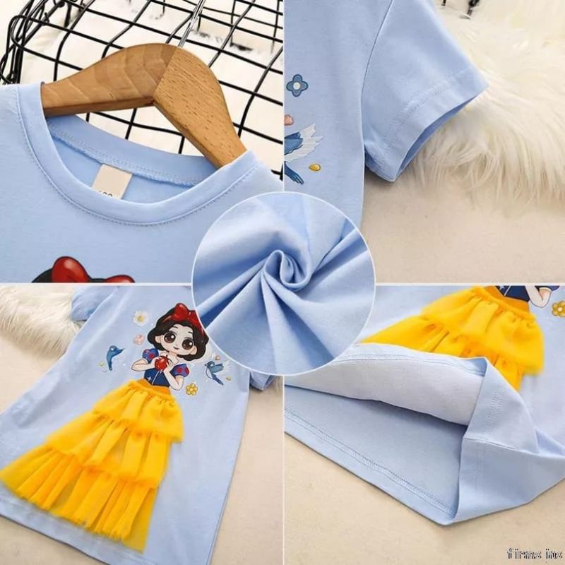 FWR - DRESS ANAK PEREMPUAN LUCU 1-6 TAHUN / BAJU ANAK CEWEK MOTIF PRINCESS 3D