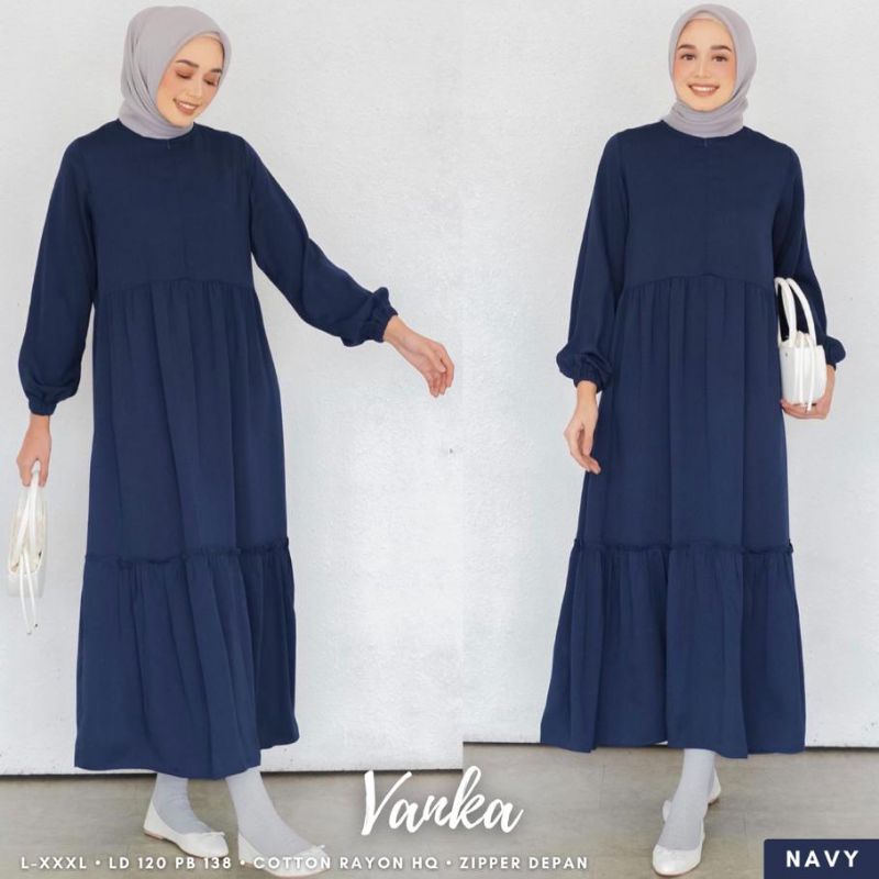 (BISA COD)VANKA GAMIS MIDI TERBARU