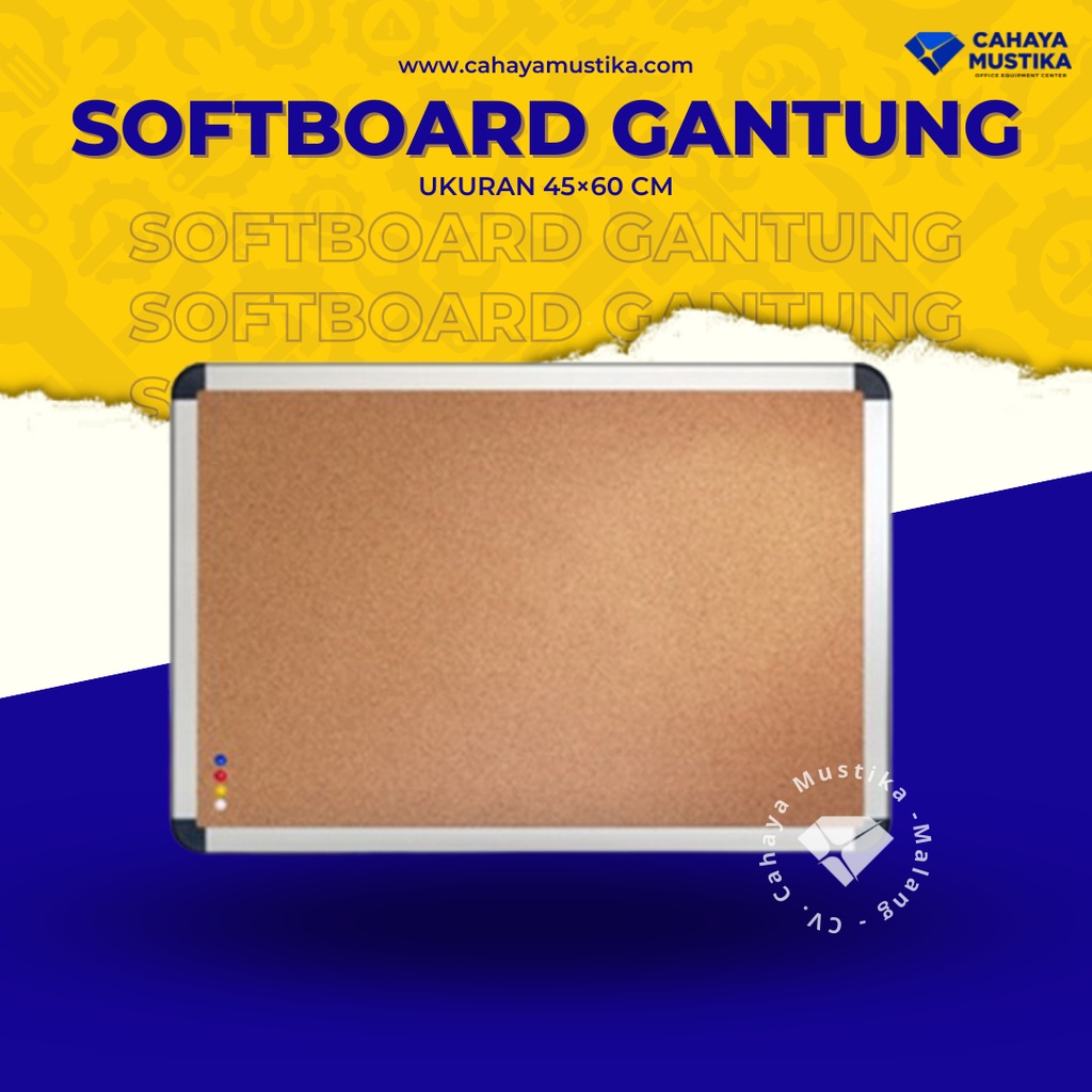 

Jual Softboard Gantung Cork Papan Pin 45x60 Millenium Malang