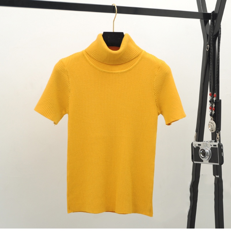 CS022 TURTELNEK RAJUT WANITA TANGAN PENDEK