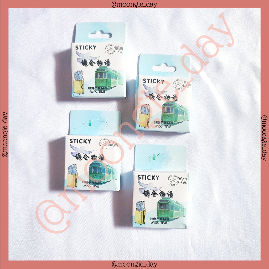 

45 PCS/BOX STIKER KERTAS TEMA TRAVEL COUPLE PERJALANAN TRAIN STICKERS BULLET JURNAL DIY DIARY POLAROID DECO LUCU MURAH