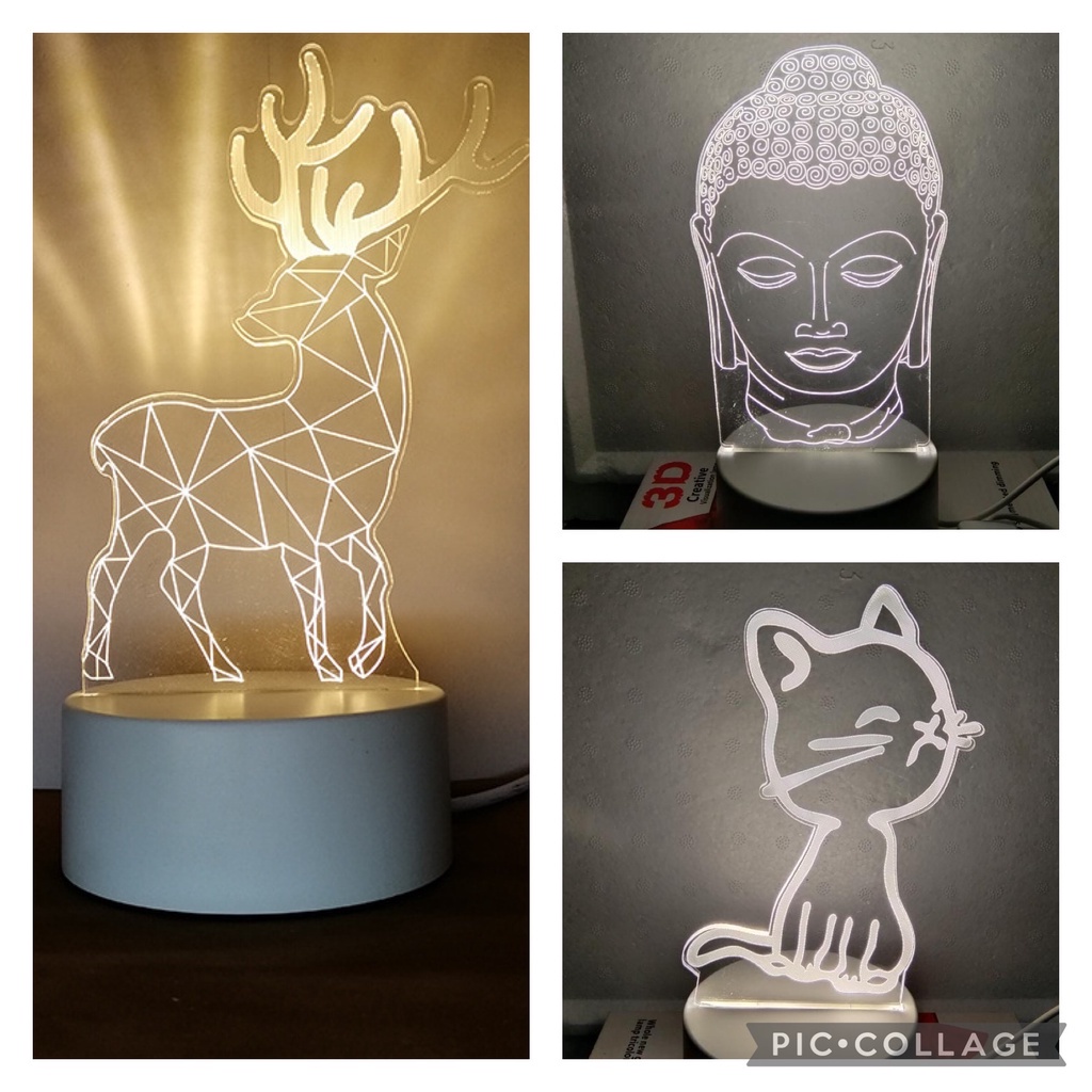 LAMPU HIAS MEJA /LAMPU TIDUR AKLIRIK /LAMPU HIAS 3D