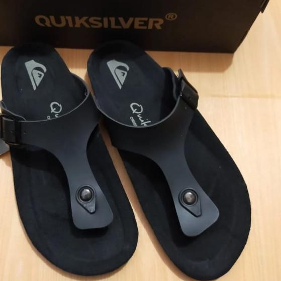 SANDAL QUICKSILVER ORIGINAL SANDAL PRIA SANDAL KULIT SENDAL SANTAI - Cokelat, 39