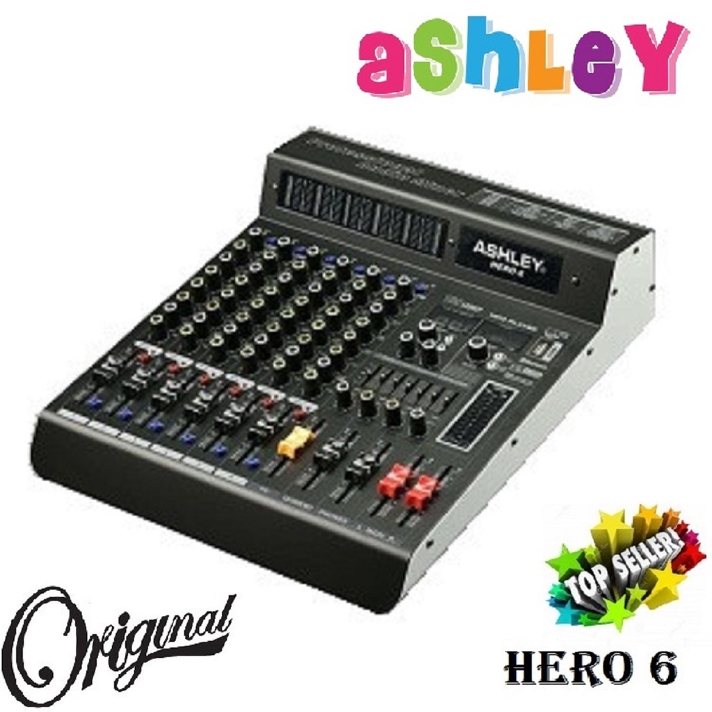 MIXER AUDIO ASHLEY HERO6 HERO 6 ORIGINAL 6 CHANNEL