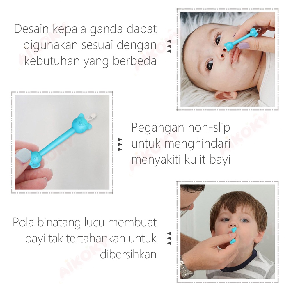 Aikoky Pembersih hidung dan telinga bayi newborn Booger tools 2 in 1