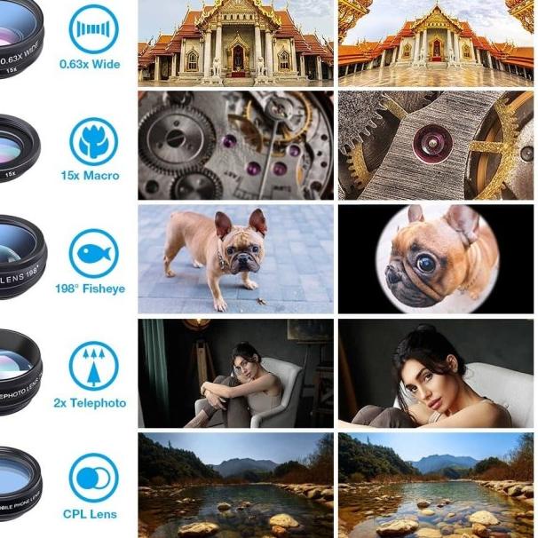 Apexel APL-DG10 Universal 10 in 1 Lensa Portable for Smartphone