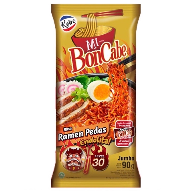 

Kobe Mi bon cabe instan ramen pedas level 30