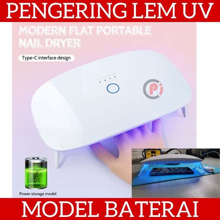 Modern Flat Lampu UV Curing With Baterai Portable 28 Watt - USB Type C