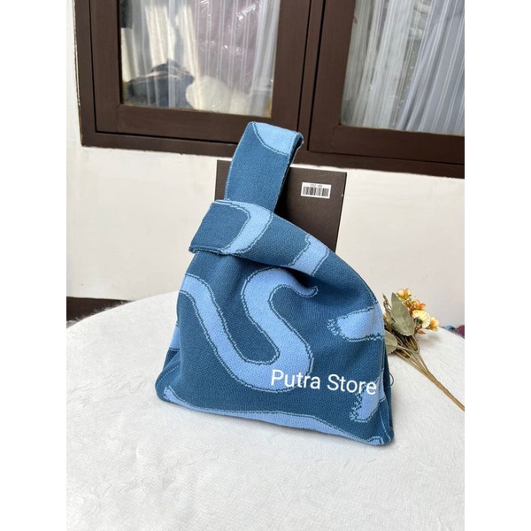 TAS TOTE BAG RAJUT MOTIF ICE CREAM