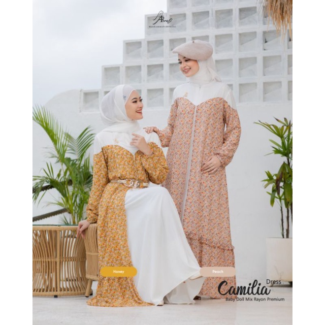 Arrafi Dress Camilia | Gamis Motif Original Arrafi