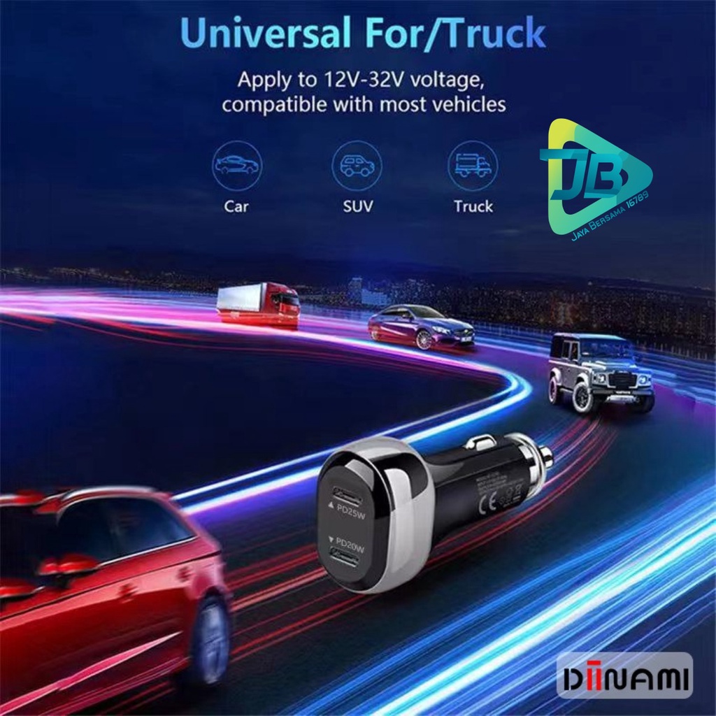 DIINAMI C18 Original Car Charger Mobil 45W super Fast Charging  Type C Saver Casan XiaoMi Samsung Vivo oppo  JB6254