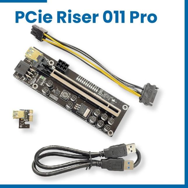 PCIe Riser Card 011s PRO - For Mining VGA / GPU - 10 Kapasitor