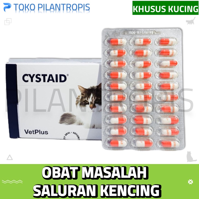 CYSTAID PLUS KUCING OBAT URINARY ANTI RADANG KEMIH KUCING PER KAPSUL