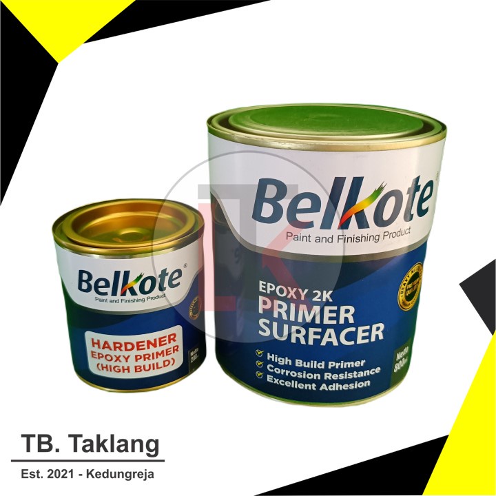 Belkote Epoxy 2K Primer Surfacer (High Build) New Formula + Hardener (800 mL + 200 mL) | Belkote Off