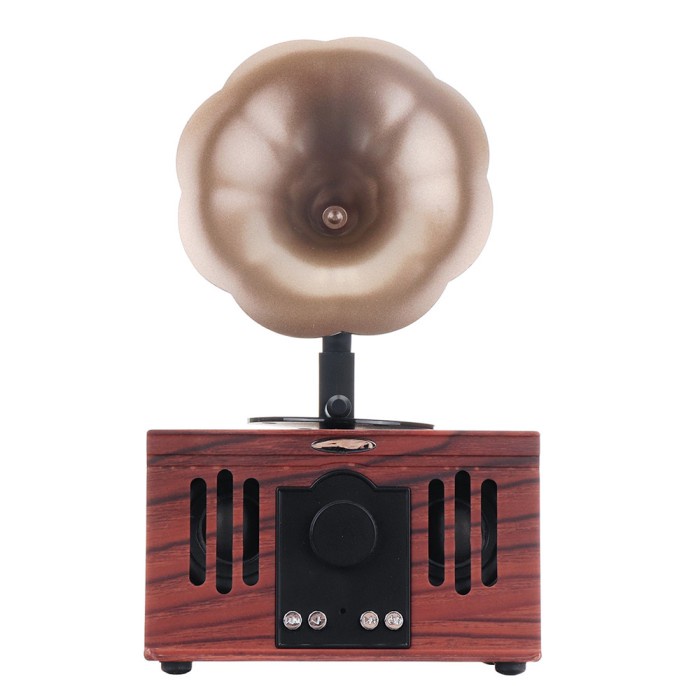 Portable Gramophone Shape Wireless Bluetooth Speaker Support Tf Card