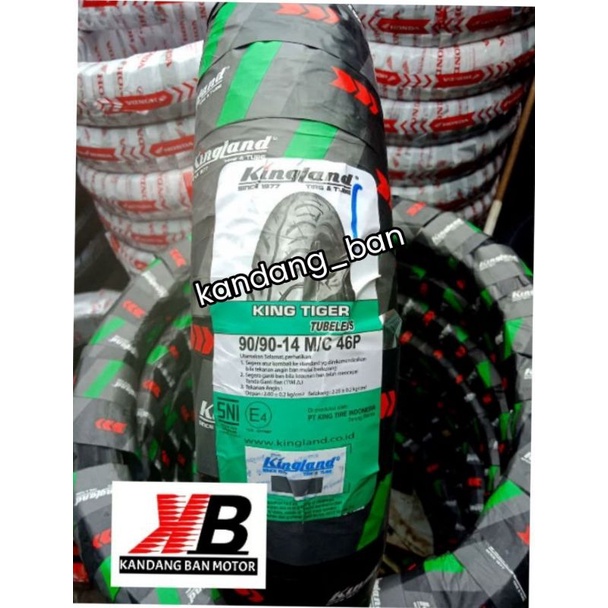 PROMO.. HARGA SPESIAL..BAN TUBLES MATIC KINGLAND KING TIGER 90/90.14 BAN BARU, FREE PENTIL