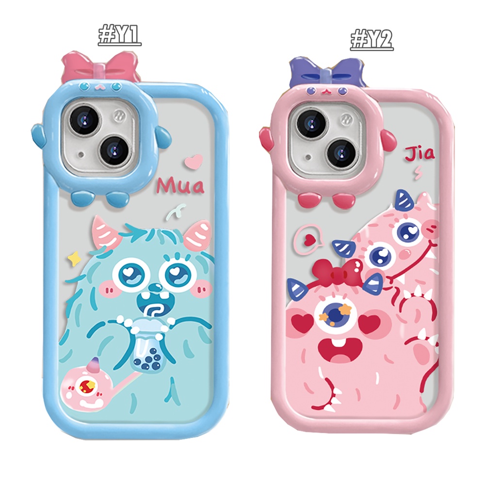 Soft Case Bumper Desain Monster Kecil Pita Untuk IPhone 6 6S 7 8 Plus 11 13 14 12 Pro MAX XR X XS MAX SE 2020