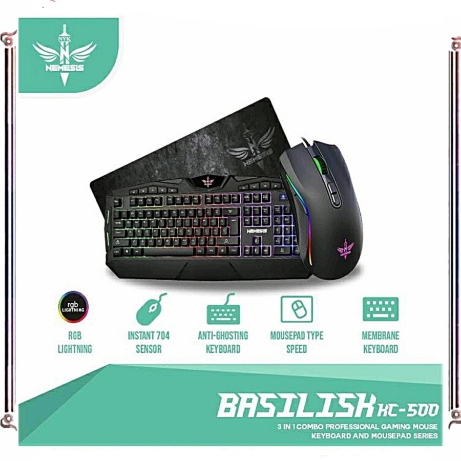 KEYBOARD GAMING COMBO NYK NEMESIS BASILLISK KC-500