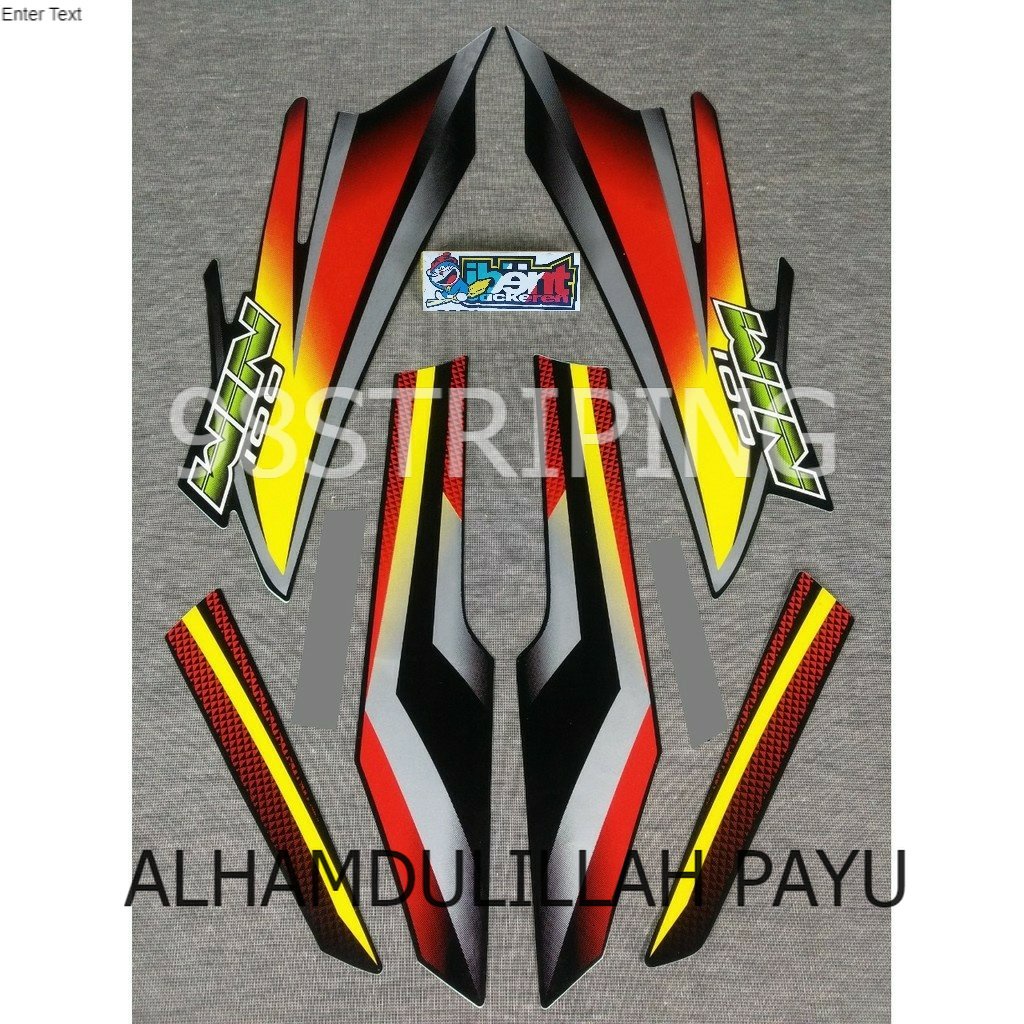 STRIPING LIS STANDAR ORI HONDA WIN100 WIN 100 KUNING MERAH SILVER TAHUN 2003 2004 POLET STIKER