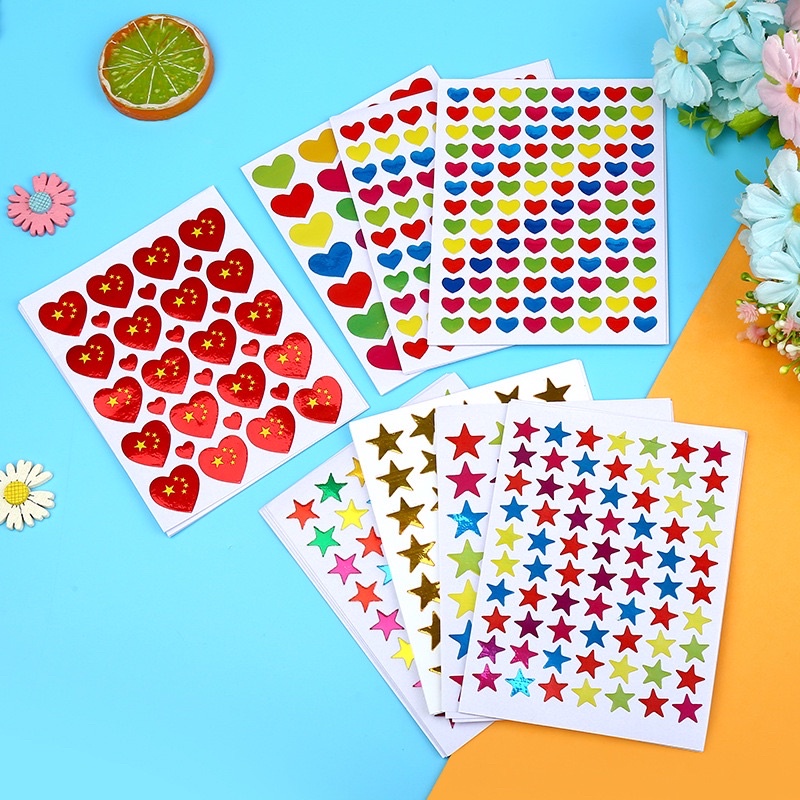 

Delunashop ecer 1 lembar sticker Colorful Reward Sticker Stiker Bintang buat bintang nilai sekolah memoji