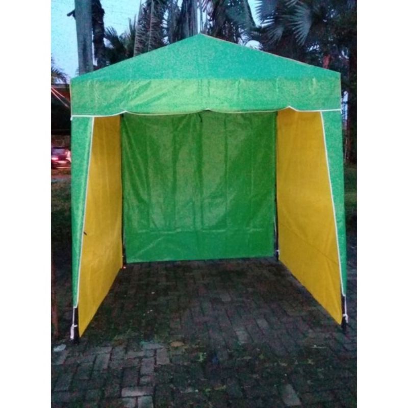 Tenda jualan  bongkar pasang 1,5x1,5 +tirai 3 sisi