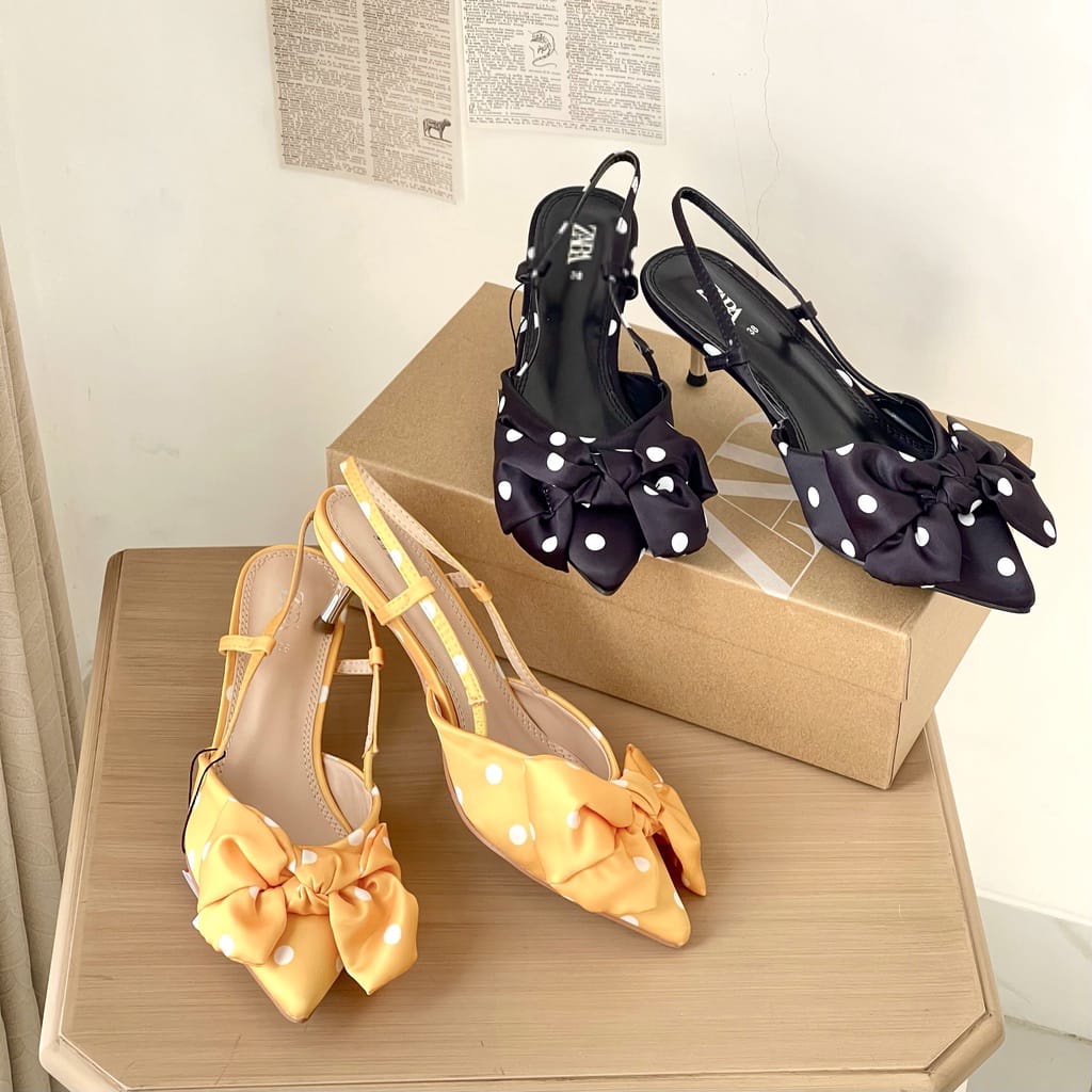 SANDAL WANITA ZS-3513 POLKADOT HEELS 3CM