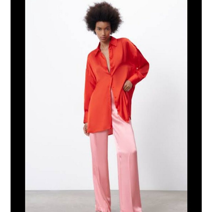 Zara Satin Oversize Shirt