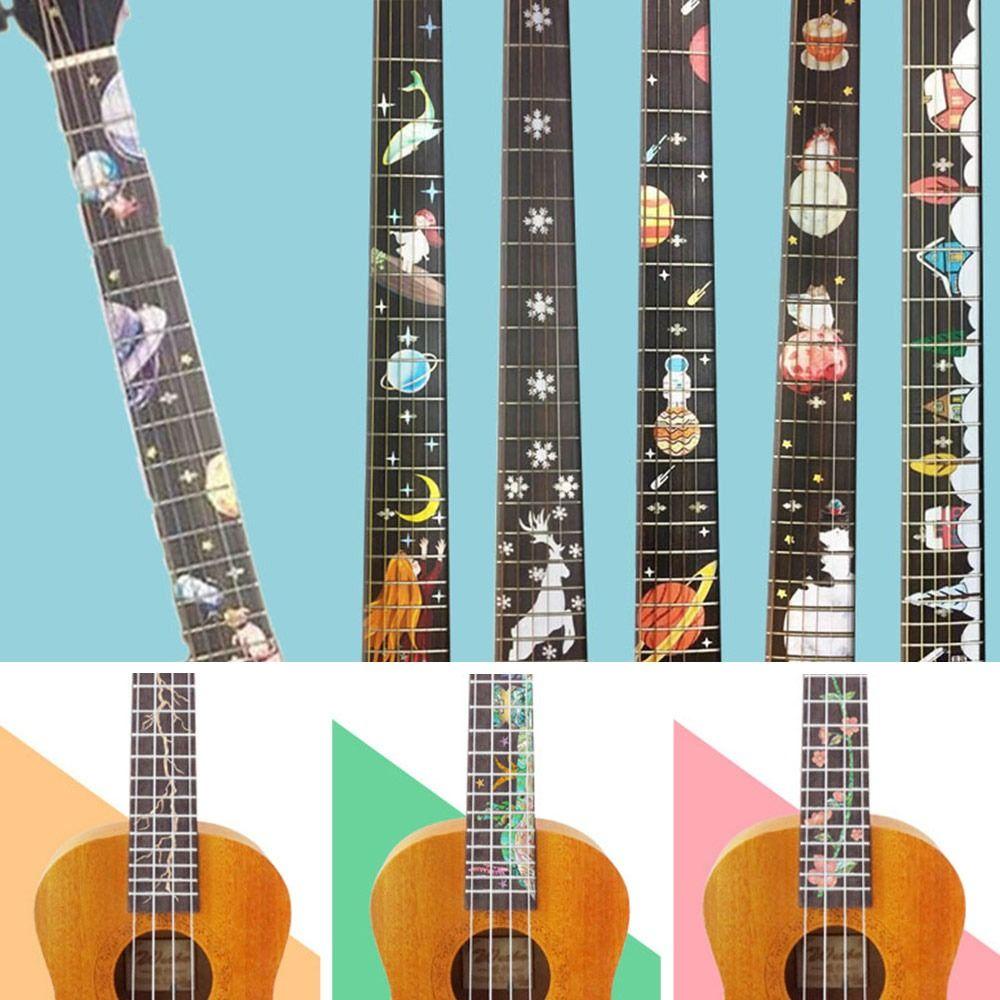 TOP Fretboard Stiker Kualitas Tinggi Alat Musik Dekorasi Indah Cross Inlay Decals