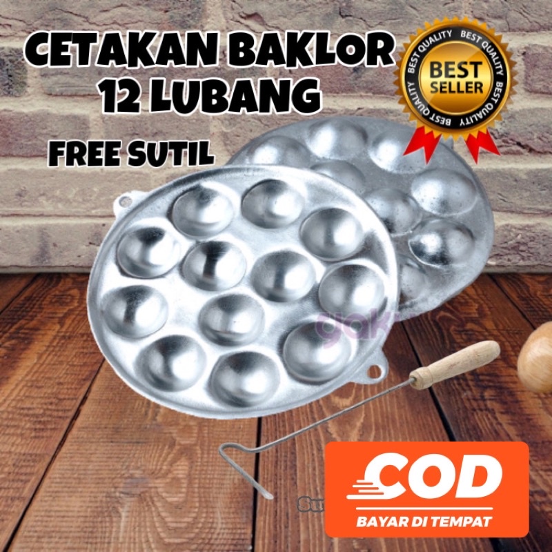 Cetakan Telur Cukil Baklor 12 Lubang Martabak Telur Mini Anti Lengket Free Sutil Cetakan Kue Cubit T
