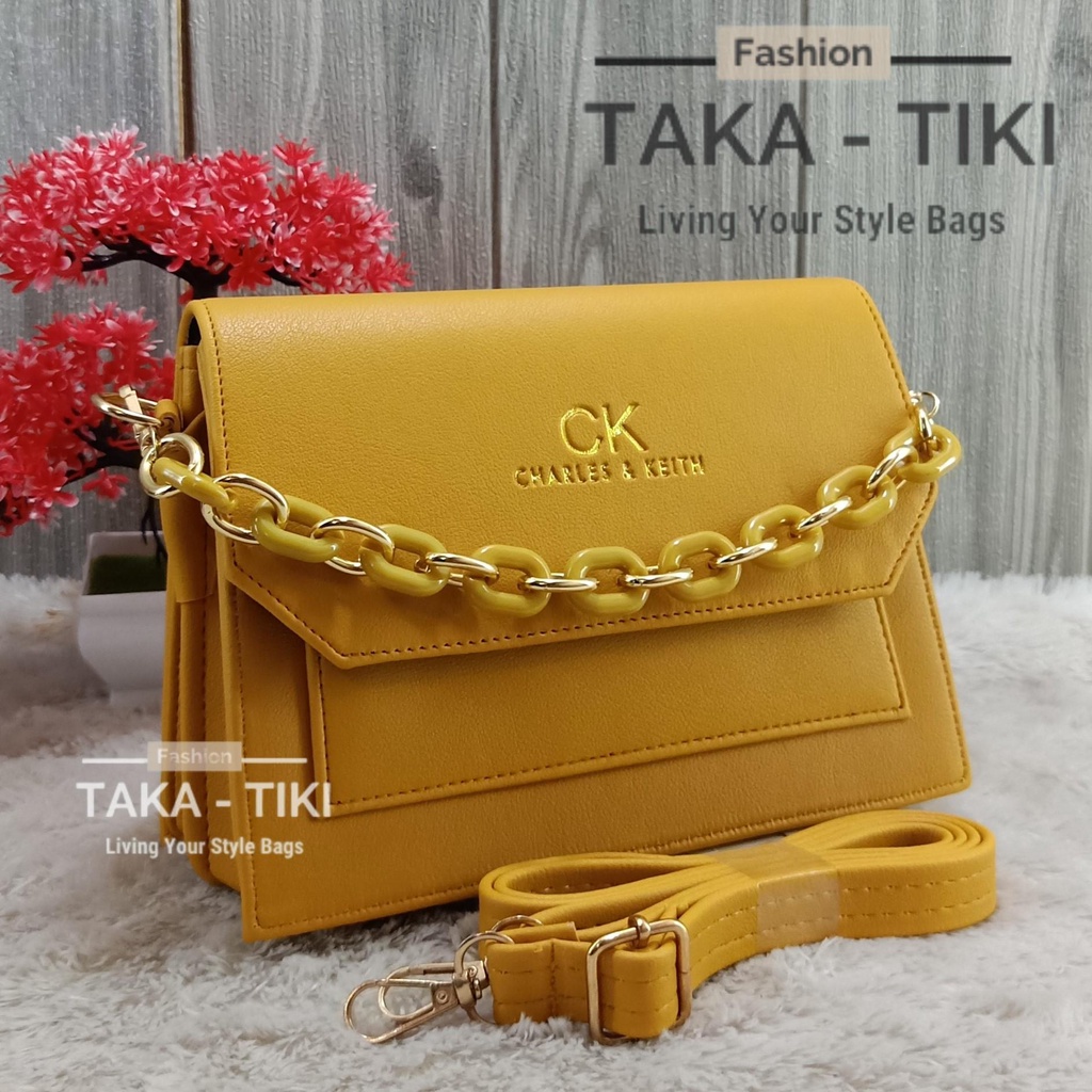 new!!! tas wanita ck map persegi 3 ruang free tali rantai giok import.