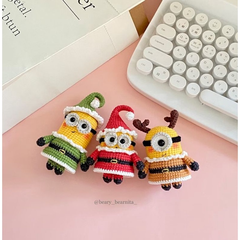 BONEKA RAJUT MINION CHRISTMAS EDITION AMIGURUMI DOLL