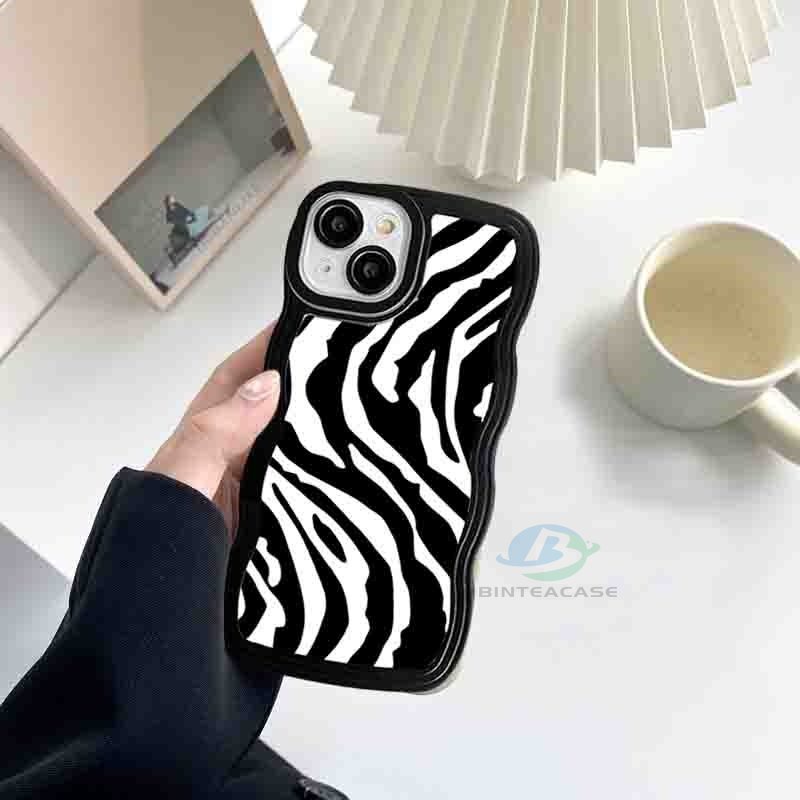 Realme C53 C55 C30 C31 C33 C33 C35 C21Y C25Y C21 Realme 10 RealmeC11 C25 C17 C15 C12 C3 C2 Realme 7i 5 5i 6i 7 Pro Garis Zebra Baru Tepi Melengkung Casing Handphone TPU Binteacase