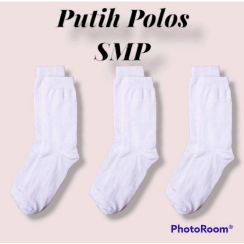 kaos kaki sekolah putih polos SD SMP SMA panjang sebetis / bahan cotton spandex lembut dan sangat nyaman dipakai