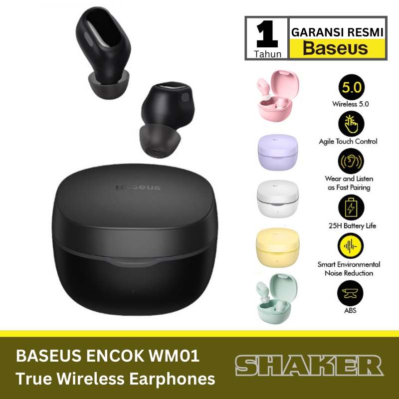 BASEUS Encok Earphone Bluetooth True Wireless Earphones WM01 - NGWM01