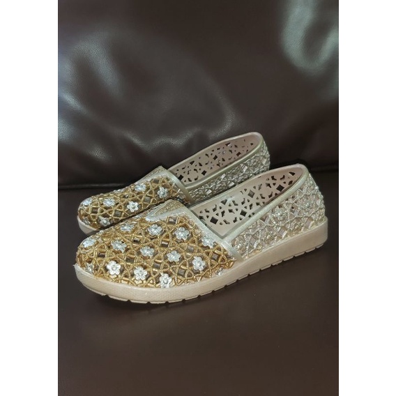 Sepatu Karet Wanita Q863 Slip On Jelly Shoes High Quality Empuk