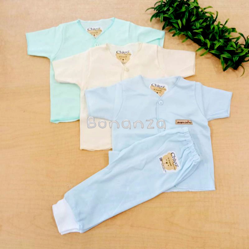 [Super Lembut] CHIYO BABY Setelan Baju Tangan Pendek Celana Panjang 0-3 bulan -Bonanza