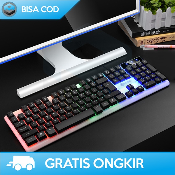 KEYBOARD RGB KEYBOARD GAMING GTX350 COLORFUL LED SILENT CLICK NYAMAN