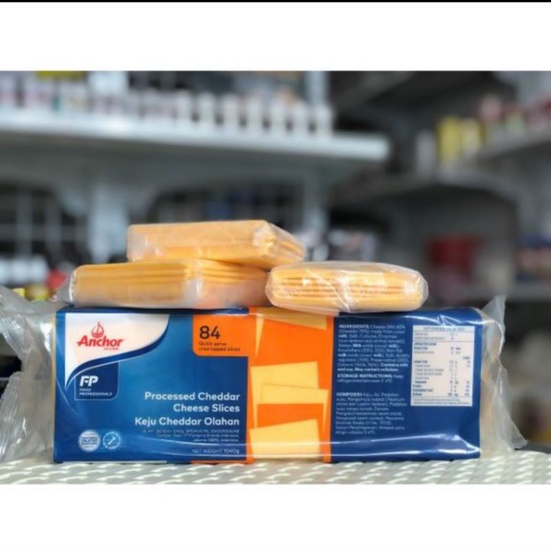 Keju Anchor Slice Cheddar Orange 12 slice Melted