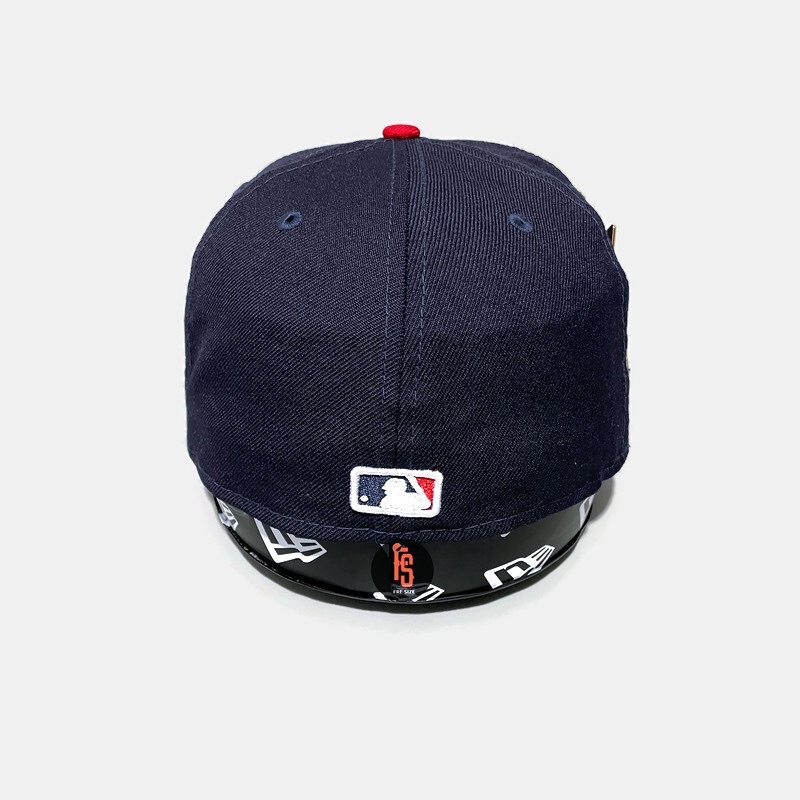 TOPI NEW ERA ORIGINAL 5950 LOGO HISTORY ATLANTA BRAVES NAVY RED