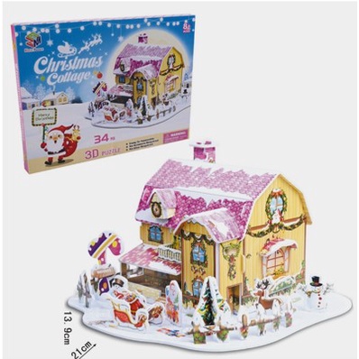 Hadiah Natal Anak PUZZLE 3D CHRISTMAS COTTAGE