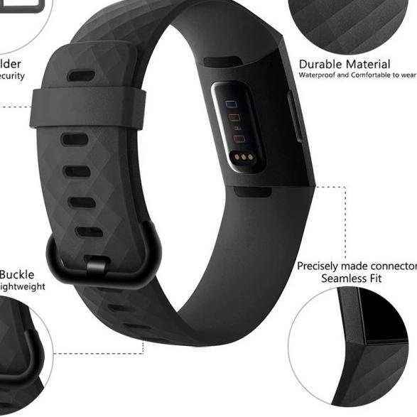 Sport Rubber Silicone Strap Band for FITBIT CHARGE 3 tali jam Fitbit