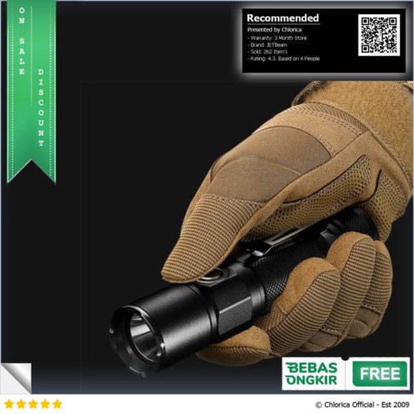 Promo JETBeam Senter LED CREE XHP35 1800 Lumens - KO-02 - Hitam JETBeam Diskon