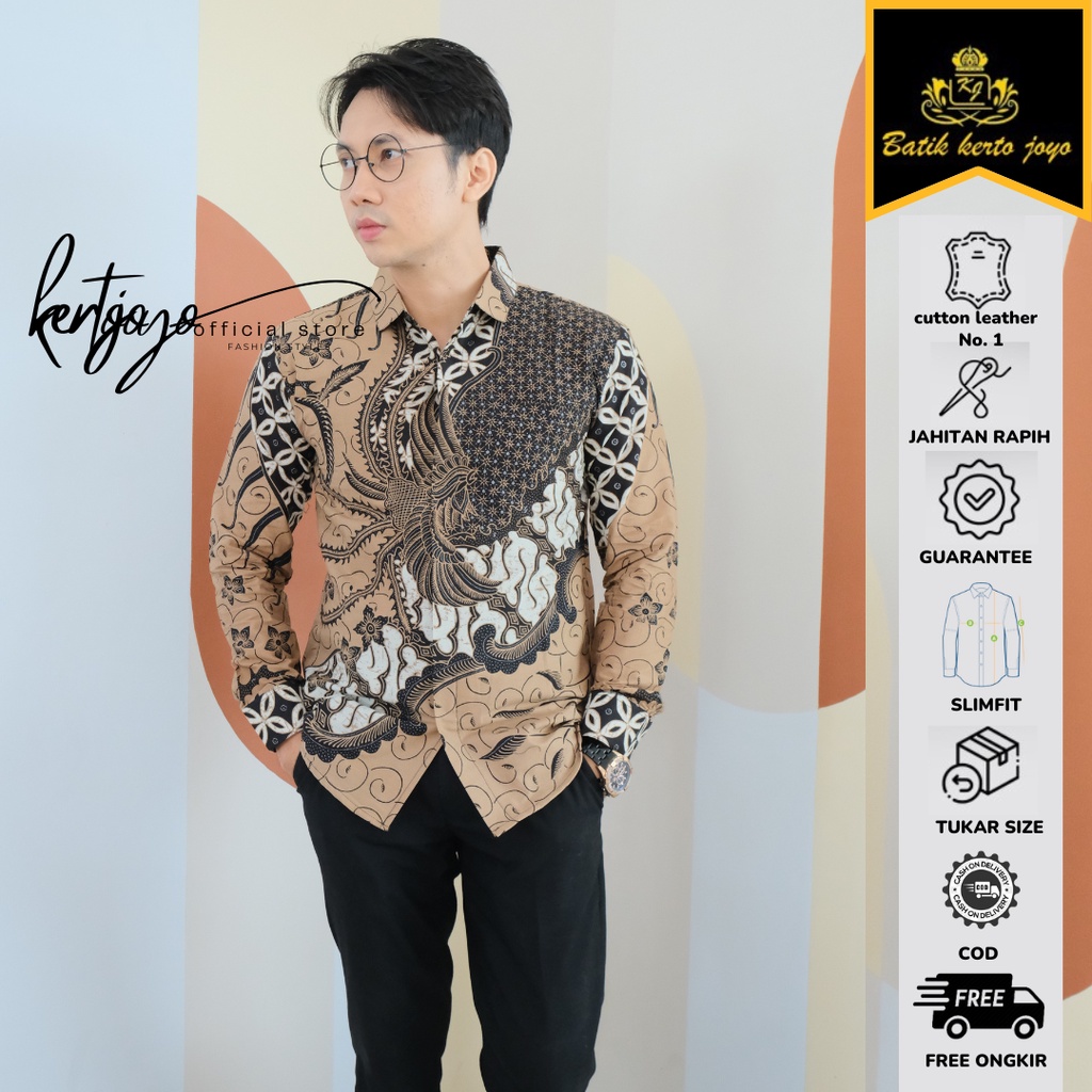 Baju Batik Pria Lengan Panjang Modern slimfit premium kemeja batik pria lengan panjang katon primisima batik kertojoyo KJ027 kemeja batik pria lengan panjang full furing batik alisan pria Kemeja batik slimfit pria premium PRABUSENO LASKALA AKSA ADINATA