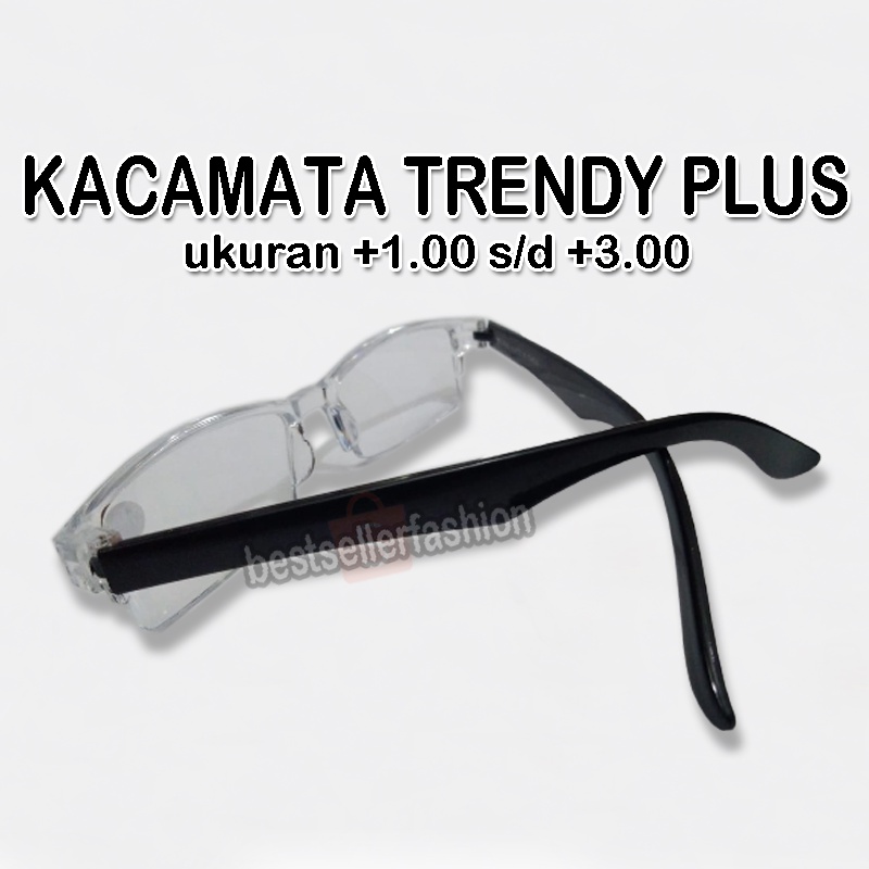 Kacamata baca Plus (+) trendy plus anti UV ukuran 1.00 s/d 3.00 anti silau