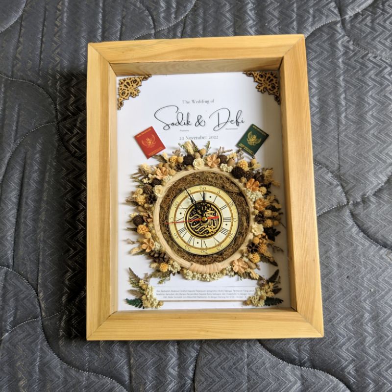 Frame Mahar Rustic seserahan pernikahan hantaran pernikahan frame mahar jam rustic