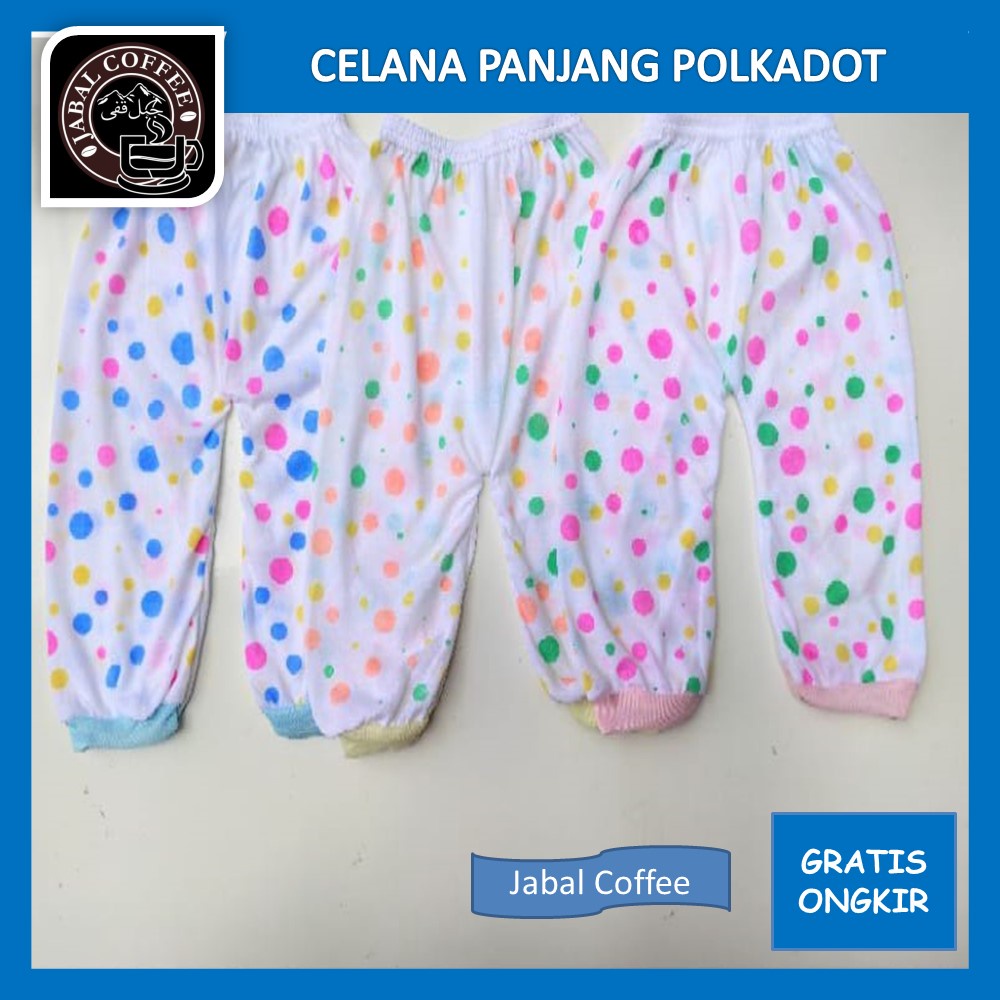 Celana Panjang Bayi Baru Lahir 6 Pcs / Celana Panjang Bayi Anak Motif Polkadot 6 Pcs